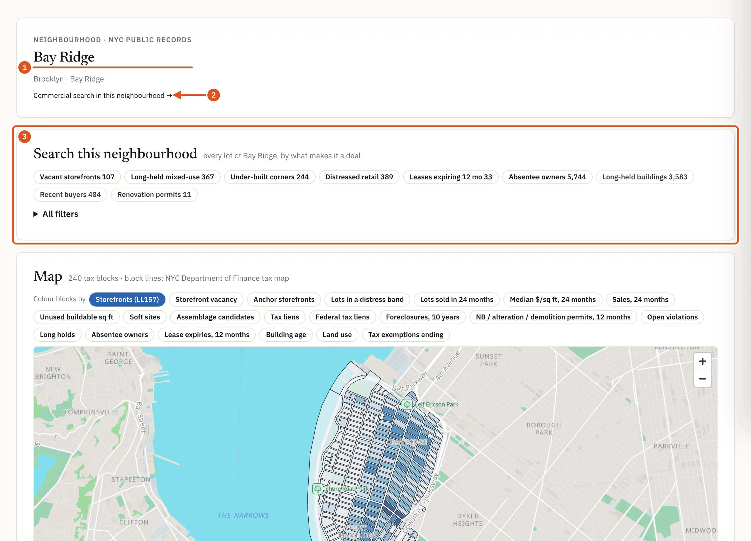 A neighborhood page, built the same way as a ZIP page.